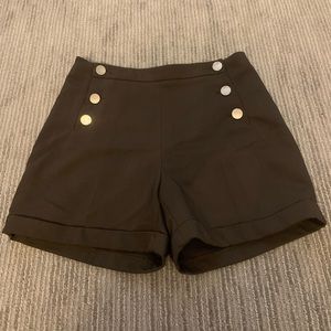 Army/Olive green shorts with gold buttons. NWOT